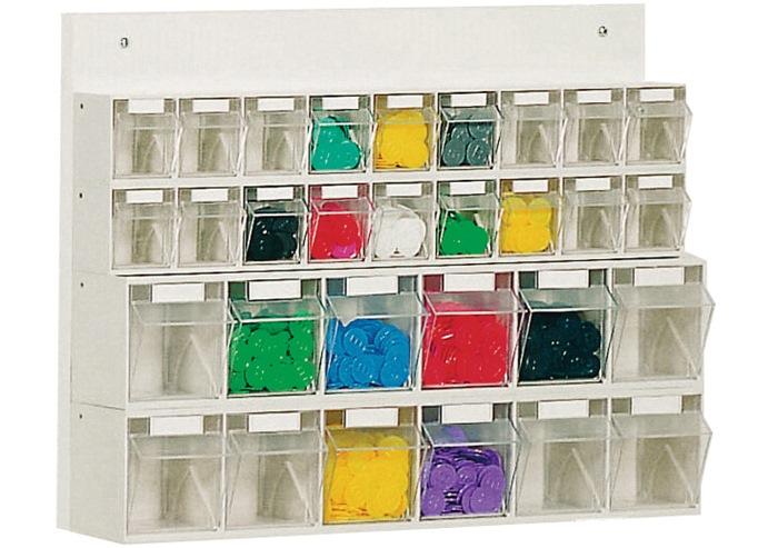 Casier transparent H410xl600xP108 mm 18 x A, 12 x B plastique blanc LOCKWEILER_0