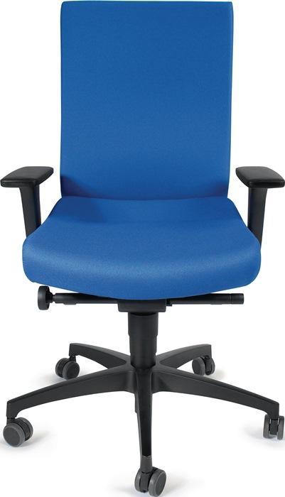 Chaise de bureau pivotante avec technique synchrone bleue azur 400-520 mm avec accoudoirs Capacité charge 110 kg DAUPHIN_0
