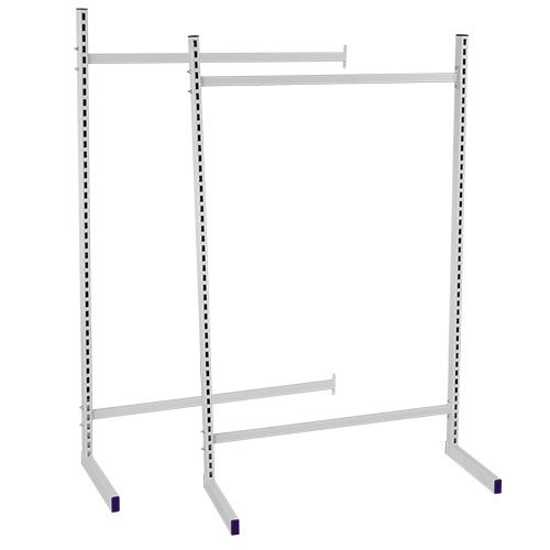 Châssis en L pour stockage de bacs - structure modulable avec montants perforés et options tablettes_1
