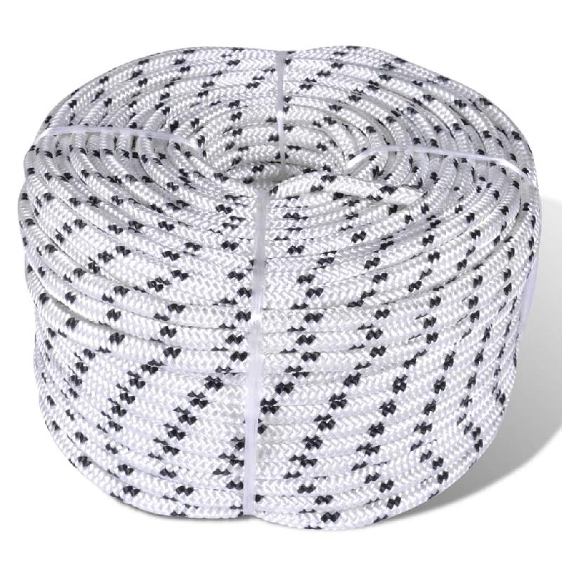 CORDE DE BATEAU TRESSÉE POLYESTER 12 MM 250 M BLANC 02_0003381_0