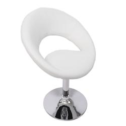 Décoshop26 - Chaise de salle à manger design moderne hauteur fixe assise en PVC blanc anneau décoratif 04_0006292 - blanc 3000261690078_0