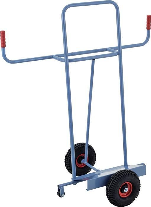 Diable porte-panneaux PROMAT - capacité 350 kg, H. 1440 mm, pneus gonflables, bleu pigeon RAL 5014_0