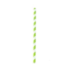 ECOLOMIQUE - 500 Pcs - Chalumeau papier vert citron/blanc - ECO210CHP8LGT - vert papier ECO210CHP8LGT_0