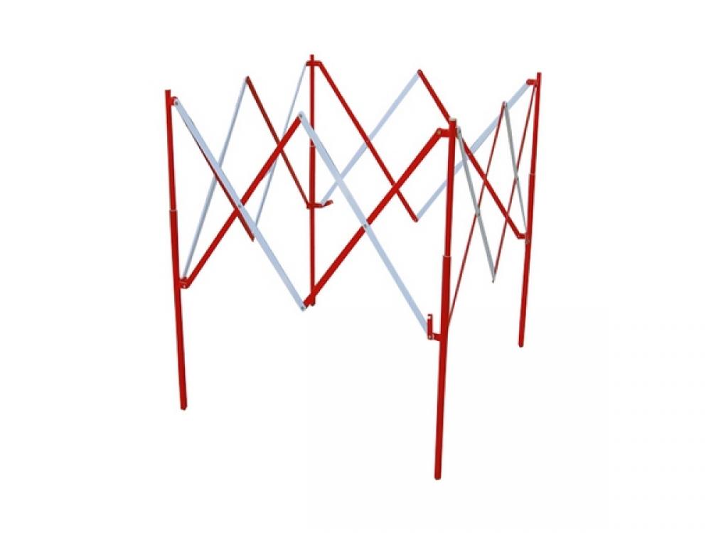 Garde-fou extensible en acier rouge et blanc - 1.30 x 1.30 m - Hauteur 1 m - Référence P63G00000000_0