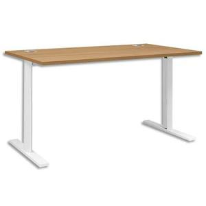 Gautier office bureau pied i fixe yes merisier - dimensions : l140 x h74 x p80 cm_0