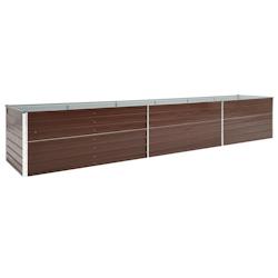 Helloshop26 - Jardinière lit surélevé plantes fleurs jardin acier galvanisé 480 x 80 x 45 cm marron 02_0001124 - 3000074831538_0