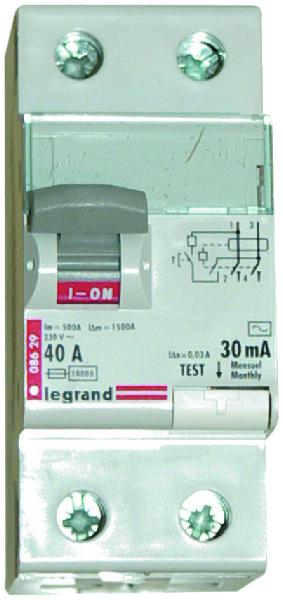 INTERRUPTEUR DIFFERENTIEL BIPOLAIRE 40A 30MA LEGRAND