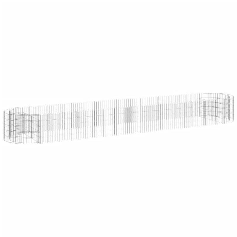 Lit surélevé à gabion fer galvanisé 500 x 100 x 50 cm Argent 02_0039923 - 3000218682927