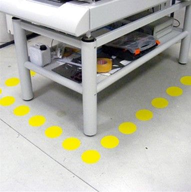 Marquage au sol pour entrepôt - Direct Signalétique - Lot de 10 disques adhésifs temporaires_0