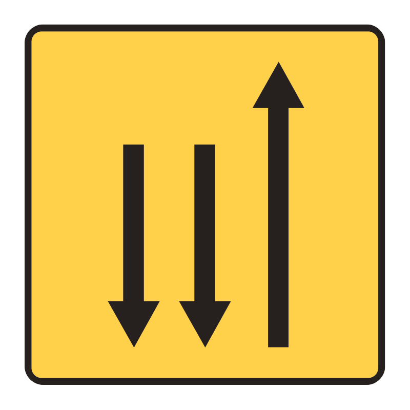 Panneau de voirie temporaire KD9 ex1 - Changement de chaussée ou de trajectoire - Signalisation de déviation_0