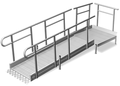 Passerelle et rampes batiment métallique pour pmr_0