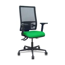 Piqueras y Crespo Silla Bormate asincro malla negra asiento bali verde brazos 2D ruedas 65mm - vert multi-matériau 405ASM840B15B2B68R65L_0