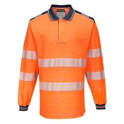 Portwest - Polo manches longues PW3 HV Orange / Bleu Marine Taille 5XL - XXXXXL 5036108303489_0