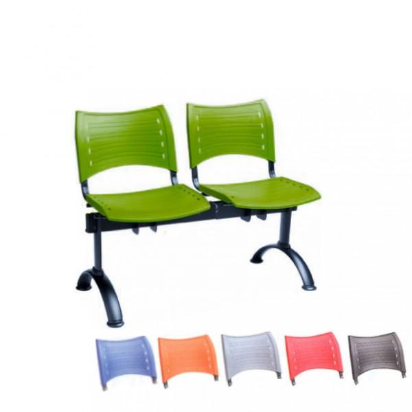 Siège sur poutres 2 places design gris - idéal pour accueil ou salle d'attente - Marque Rolléco_0
