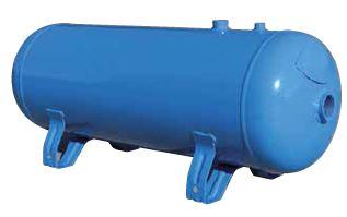 Réservoir d'air comprimé horizontal en acier carbone - homologation 2014/29 - revêtement bleu RAL 5015_0