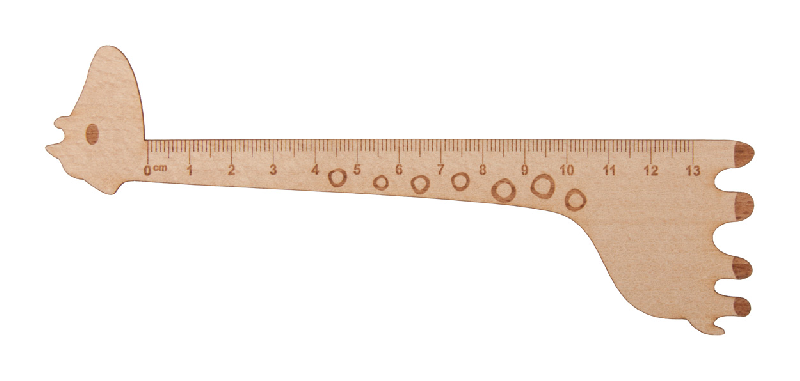 Règle en bois - Forme ludique pour enfant - Couleur naturelle - Poids 13,5 g_0