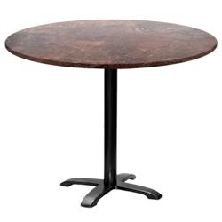 Restootab - Table ronde Ø110cm - modèle Bazila rouille roc - marron fonte 3760371512294_0