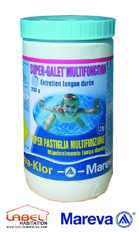 TRAITEMENT CHLORE PISCINE REVA-KLOR GALETS MULTI-ACTIONS 200 G - 1,2KG