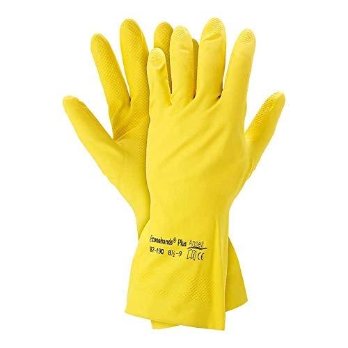 Gants de protection chimique en latex Ansell Raeconoh87-190 - Jaune - Taille 8 - Lot de 12_0