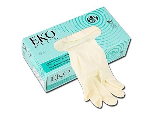 Gants en latex Jardinage S.R.L. EKO PLUS 9 - taille XL - lot de 100 - ambidextres et poudrés_0