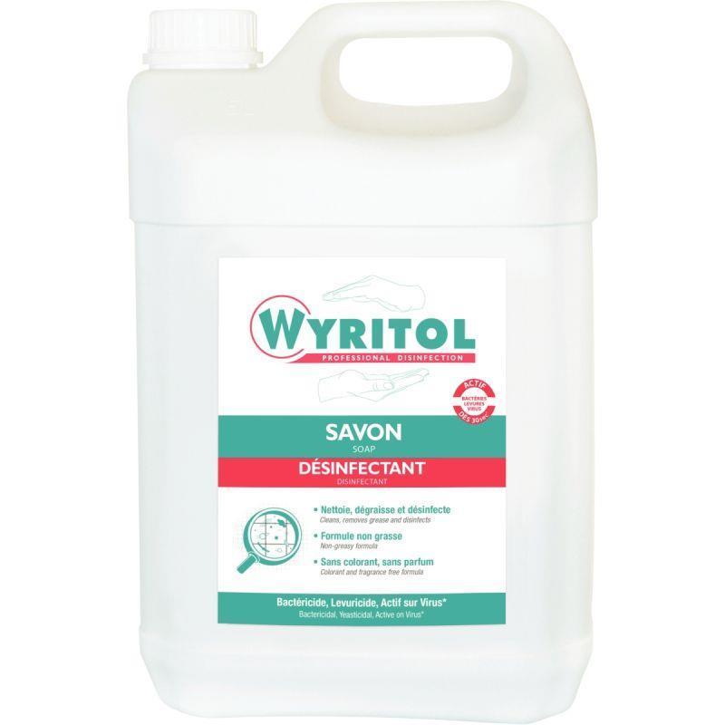 Bidon 5L savon désinfectant anti-bactérien Wyritol - usage quotidien en milieu alimentaire, médical et collectivités_0
