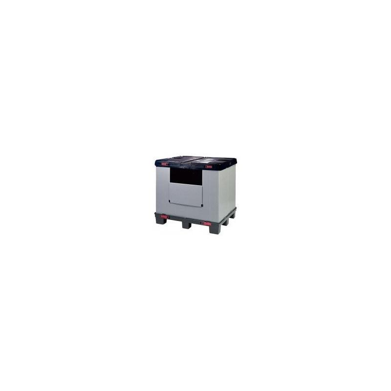 Caisse-palette plastique pliable Allibert 1200x800 avec couvercle inclus - 3 semelles ou 9 pieds_0