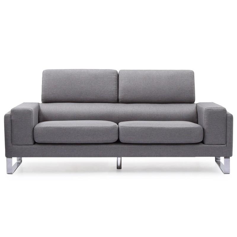 Canapé 3 places en tissu gris clair - Ezekiel 198 cm - Paris Prix_0