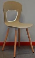 Chaise de restaurant Blog/B - coque technopolymère bicolore - pied bois_0