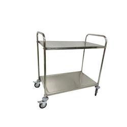 Chariot de service 860 x 530 mm - 2 niveaux PREMIUM / GOLDINOX - gris inox 3701770820801_0