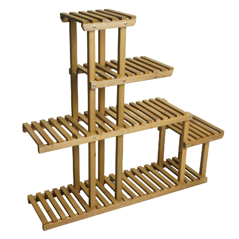 Décoshop26 - Étagère à plantes escalier support à fleurs 5 étagères 95 x 105 x 25 cm extérieur bois de sapin marron 04_0008697 - marron 3000262679751_0