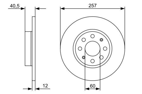 Disque de frein Bosch 0986479402 - boîte de 2 disques - avant - disque plein - 6 trous - épaisseur 12 mm_0