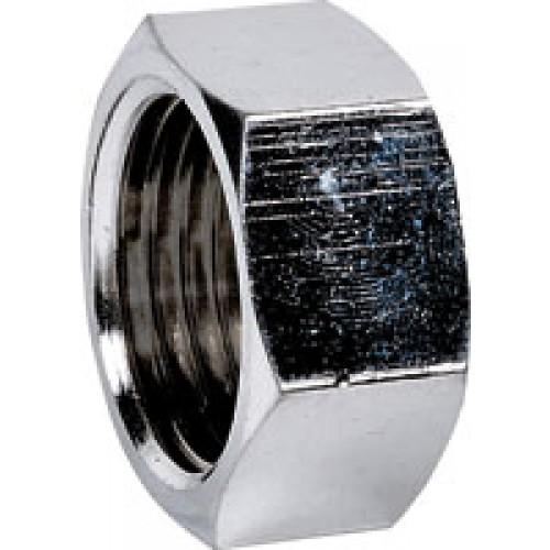 ECROU LAITON 6 PANS POUR COLLET BATTU CHROMÉ Ø 10 - FILETAGE 12/17 BRICOZOR