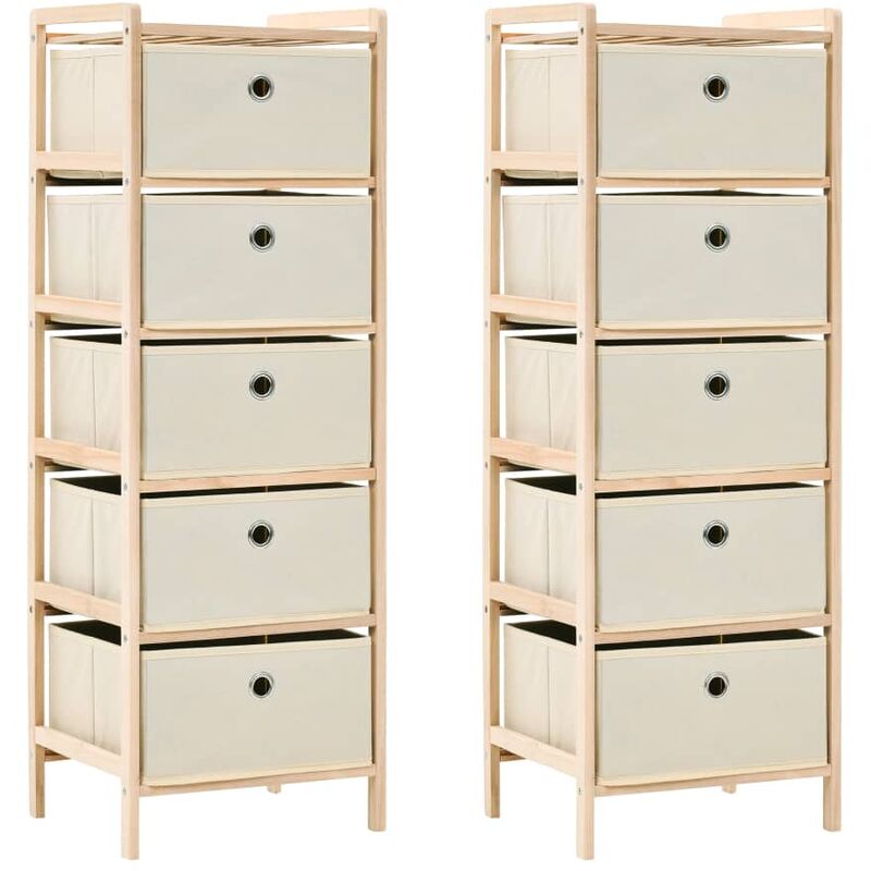 vidaXL /Étag/ère de Rangement 6 Paniers Tissu Bois de C/èdre Beige Biblioth/èque