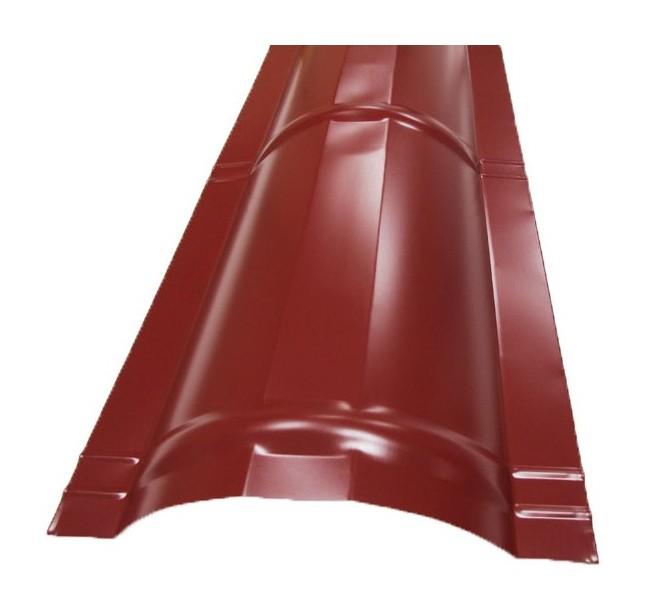 FAÎTIÈRE DEMI-CERCLE POUR TOITURE ACIER GALVANISÉ LAQUÉ ASPECT TUILE L 2 M - COLORIS - BRUN ROUGE, LONGUEUR - 2 M - MCCOVER