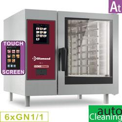 Four mixte électrique touch vapeur boiler et convection 6 niveaux gn1/1+ cleaning version at - SBET/XC-06_0