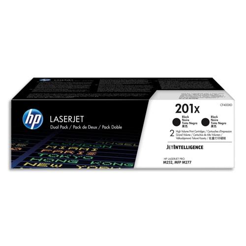 HP 201X CF400XD - Pack de 2 Toners Noirs Grandes Capacités pour HP Color LaserJet Pro M252 / M274 / M277 - Rendement 2x2800 pages_0