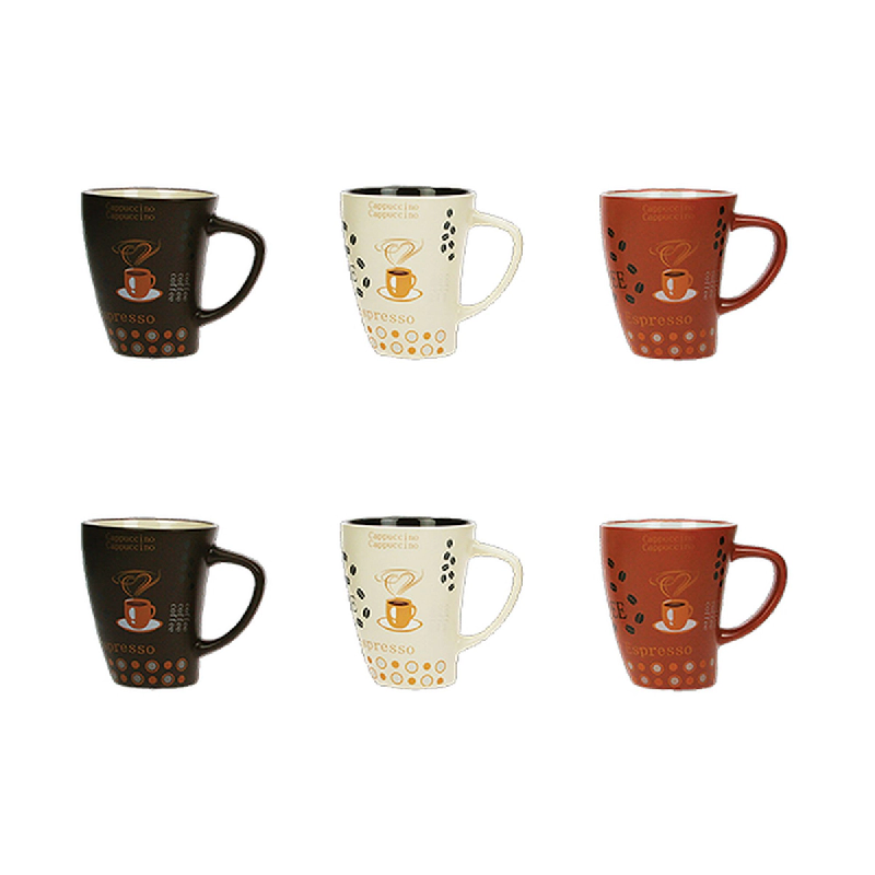 Novastyl - Lot 6 Mugs Nova 25cl En Gres 3 Couleurs Assorties - 3256391044841_0