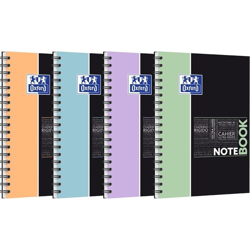 Oxford Lot de 5 Notebook Etudiants Pastel rel. Intégrale B5, 160p./80 feuilles 90g/m², Séyès, coloris assortis (4) - 3020120222493_0