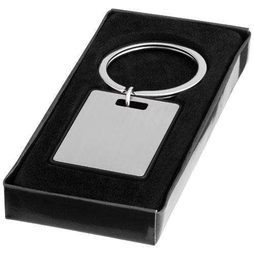 Porte-clés rectangulaire Donato 11810500 - aluminium avec bord de couleur et boîte cadeau noire_0