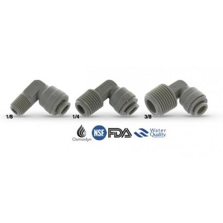 Raccord coudé fileté M pour tube alimentaire - coude fileté 3/8 x 1/4 - Pression max 16 bar_0