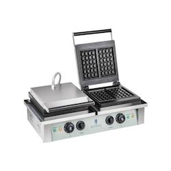 Royal Catering Waffle Iron - 2 x 2,000 watts - rectangular - argenté inox 4260223027802_0