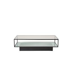 Table basse en verre et acier Maglehem Furniture Fashion - noir 7350107088504_0