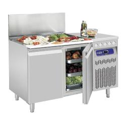 Table frigorifique ventilée  2 portes gn 1/1  260 lit. Avec saladette réfrigérée gn    sg2-g3/r2_0