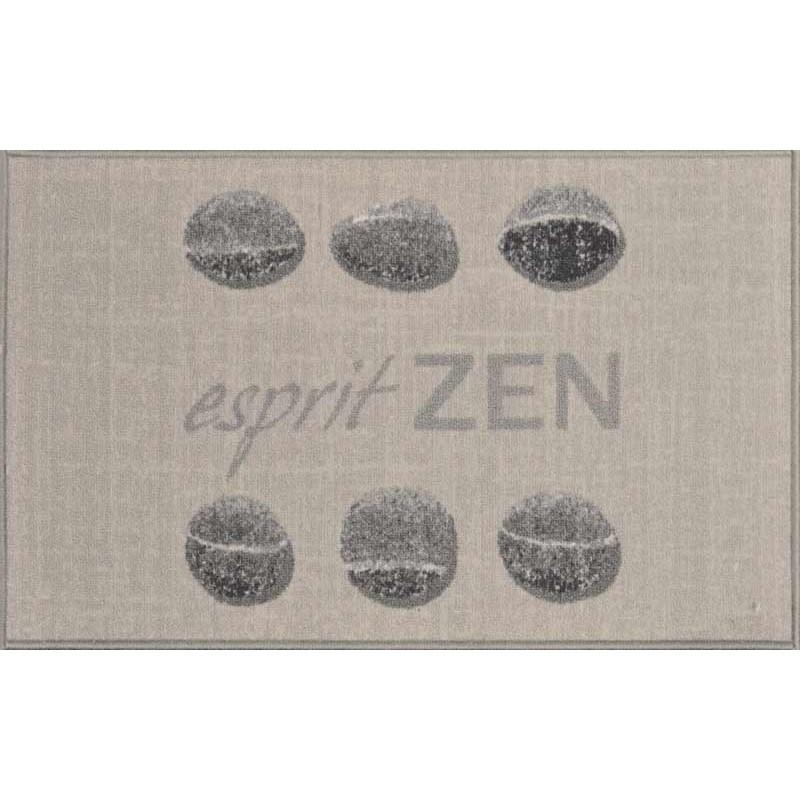 Tapis rectangulaire Esprit Zen 50x80 cm gris - Paris Prix - Pratique & déco, lavable à 30°C_0