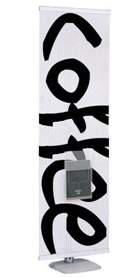 Totem promotionnel porte document - structure aluminium - porte document plexiglas ajustable - 600 x 1800 mm_0