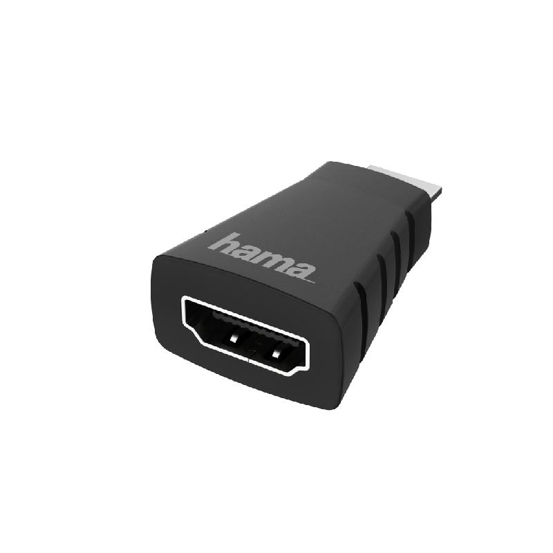 Hama 00200347 - Câble vidéo et adaptateur HDMI Type C (Mini) vers HDMI - Prise en charge HDR - Résolution 4K - Noir_0