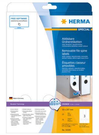 Étiquette classeur amovibles A4 - 59 x 297 mm - Référence 10180 - Opaque et repositionnable_0