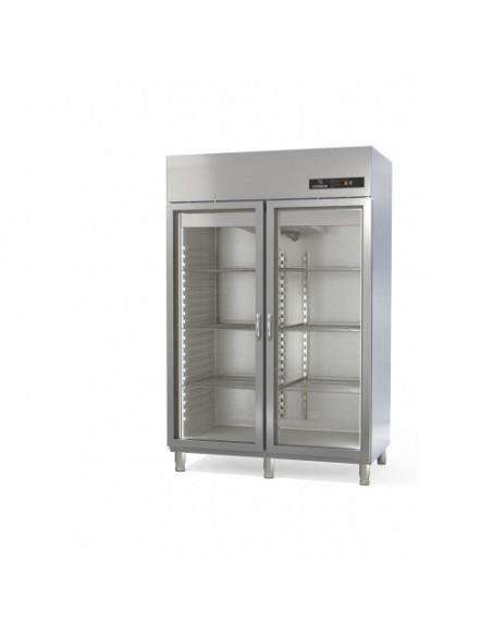 Armoire positive inox 2 portes vitrées GN2/1 - Tropicalisée 43°C - Référence : CGRE-1002-SPF_0
