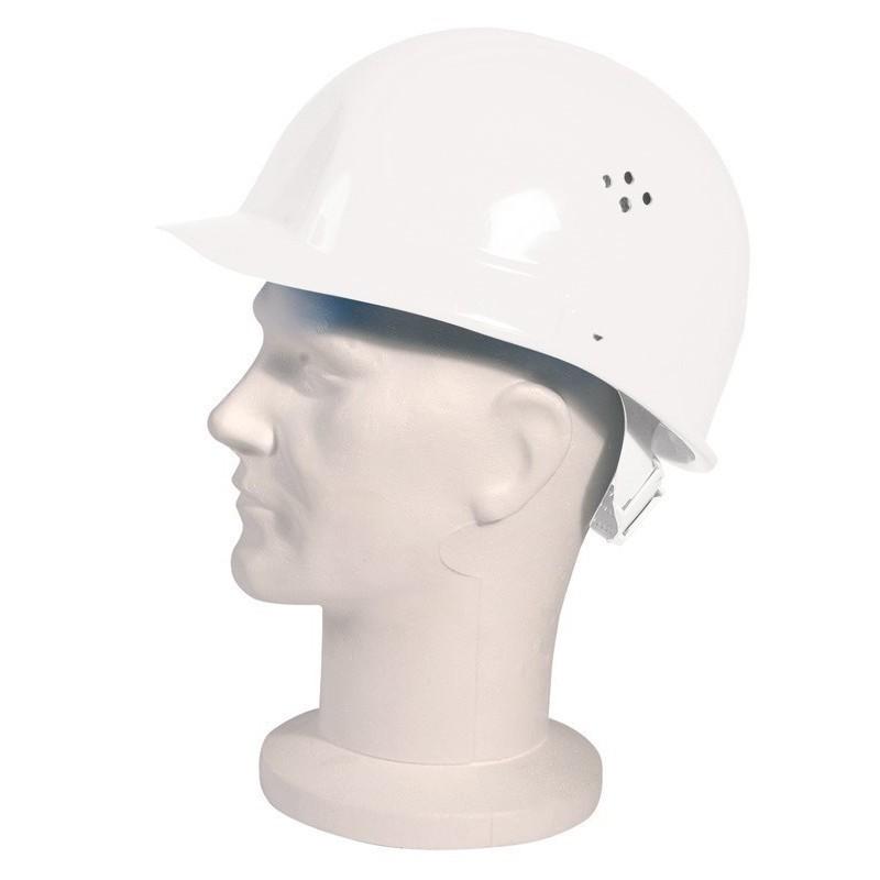 Casque de chantier blanc - 6 points de fixation - Coiffe en polyéthylène - Work-Tech Sélection_0