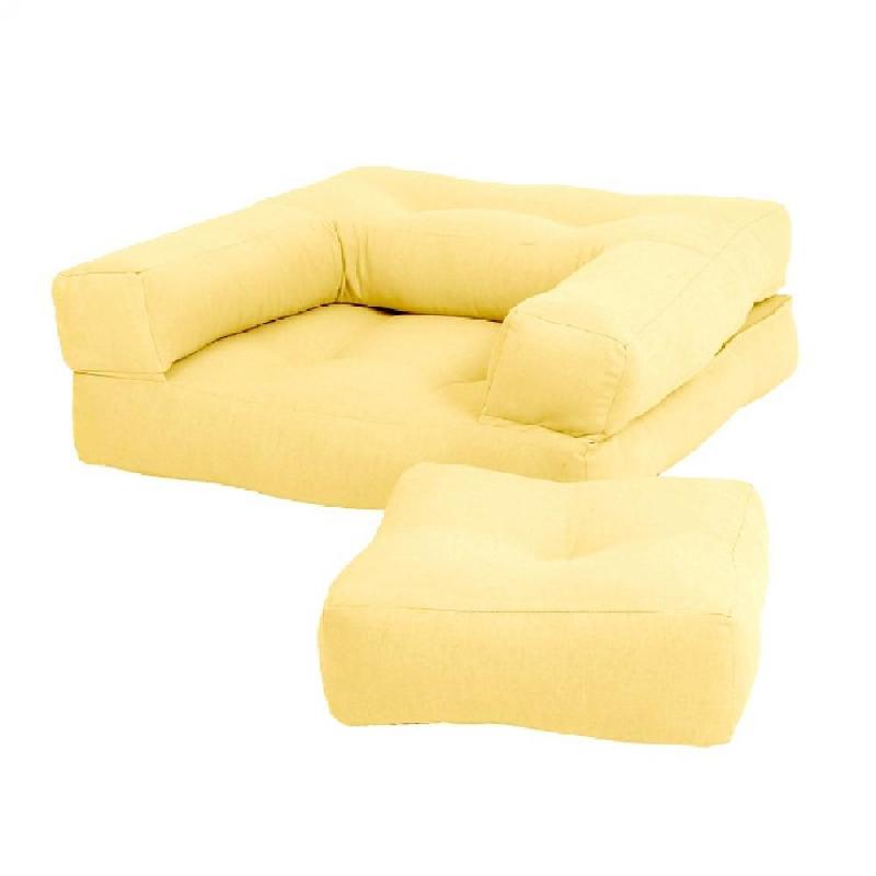 FAUTEUIL FUTON STANDARD CONVERTIBLE MINI CUBE COULEUR JAUNE_0